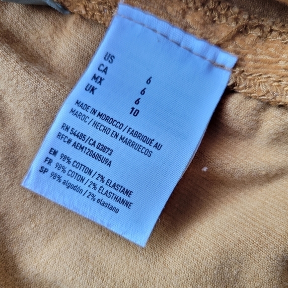 American Eagle Goldenrod Corduroy Snap Front Mini Skirt - Picture 8 of 8